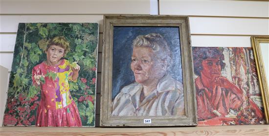 Alan Crisp Female portraits largest 20 x 16in.